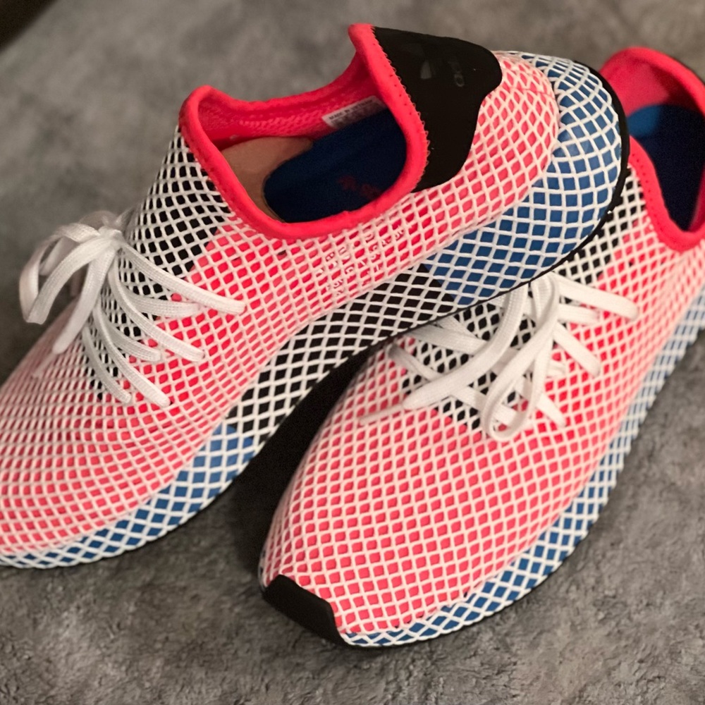 Adidas Deerupt Sz 13 Red/Blue